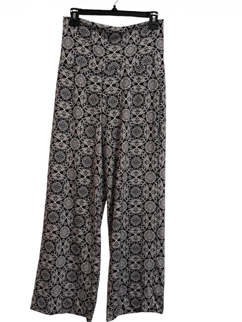 Black & White Wide-Leg Printed Palazzo Pants